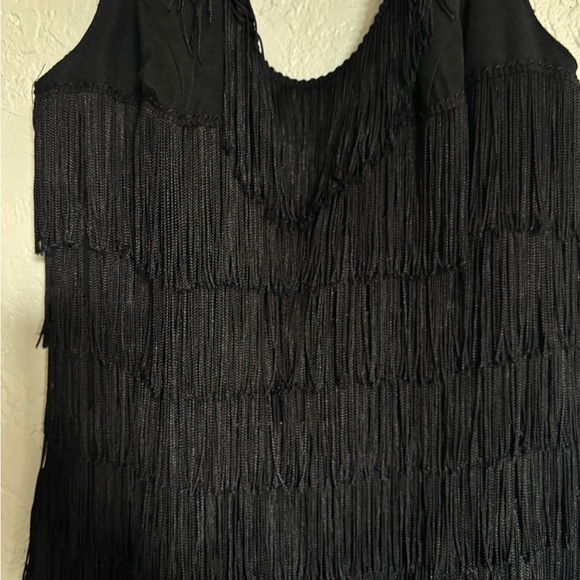 Robert Tate Black Fringe Flapper Dress Size 7/8 Gatsby 1920s Party Costume - Picture 4 of 8